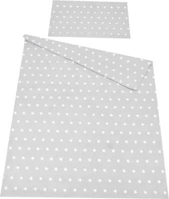 Produktbild von BABYLUX Kinderbettwäsche 2 Tlg. 90 x 120 cm Bettwäsche 91. Sterne Grau