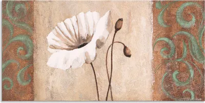 Produktbild von ARTland Wandbild Alu für Innen & Outdoor Mohnblumen mit Ornamenten Größe: 40x20 cm