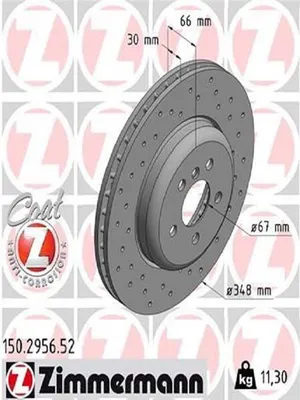 Image de 2x ZIMMERMANN disque de frein 150.2956.52 pour BMW 5 berline (G30 F90) X5 (G05)