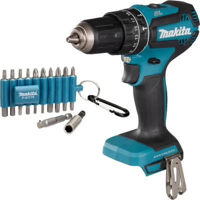 Produktbild von Makita DHP 485 Z Akku Schlagbohrschrauber 18 V 50 Nm Brushless + 22 tlg. Bit Set - ohne Akku, ohne Ladegerät
