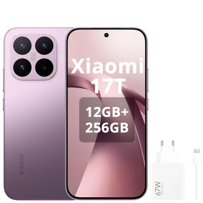 Immagine prodotto di Xiaomi 17T 5G 256 GB 12 GB, display da 6,59" a 120 Hz che non affatica la vista, batteria da 6500 mAh, HyperCharge da 67 W, teleobiettivo Leica 5x, doppia SIM, viola (con alimentatore)