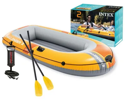 Zdjęcie produktu dla Ponton dmuchany Challenger 2 2-osobowy pompka 2 wiosła INTEX 66312