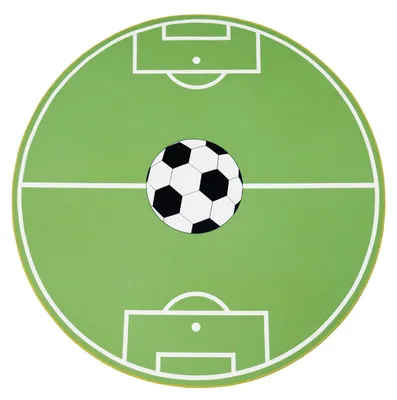 Produktbild von TT Home Kinder-Teppich, Spiel-Teppich Für Kinderzimmer Mit Fußball-Design, In Grün Größe 200 cm Rund