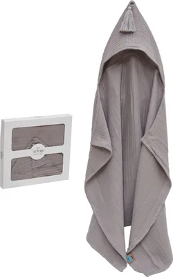 Produktbild von Sei Design Musselin Badeponcho aus 100%  Baumwolle 75x100 Grey