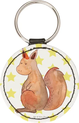 Produktbild von Mr. & Mrs. Panda Anhänger Einhorn Glauben - Weiß - Geschenk, Taschenanhänger, mini schlüsselanhänger, Einhörner, schlüssel, Unicorn, Eichhörnchen, edel, Eichhorn