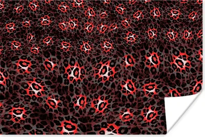 Produktbild von MuchoWow® Poster Leopard - Design - Rot 60x40 cm - Schlafzimmerdekoration
