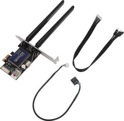 Imagen del producto de Tarjeta PCIe AX3000 WiFi 6 con Bluetooth 5.2, compatible con 2.4 GHz y 5.8 GHz, y con control remoto a través de una aplicación inteligente. Tarjeta de red inalámbrica PCIE