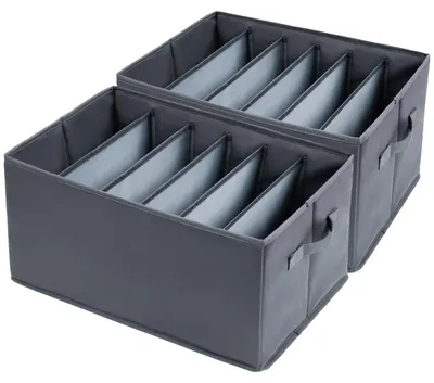 Immagine prodotto di Set di 2 Organizer per Abbigliamento - 6 Scomparti per Vestiti e Jeans (43 x 30 x 25)