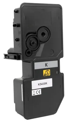 A black toner cartridge is shown against a white background.