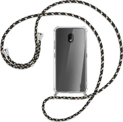 Produktbild von Handykette Backcover-Schutzhülle mit Band (Metall silberfarben) für Nokia 2.2 - camouflage