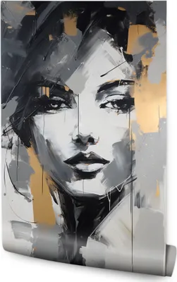 Produktbild von Muralo Vlies Fototapete Frau PORTRÄT Gesicht Abstraktion Moderne Malarei Br. 180cm x Hö. 270cm