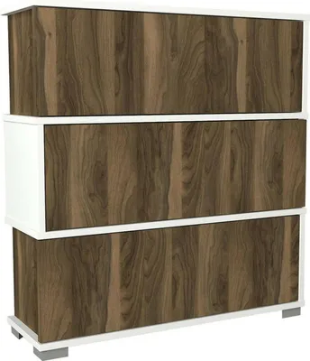 Produktbild von Schuhschrank Dgallopp, Schuhregal, Mehrzweck-Eingangsgarderobe, Möbel für Schuhe, 90x30h93 cm, Weiß und Walnuss