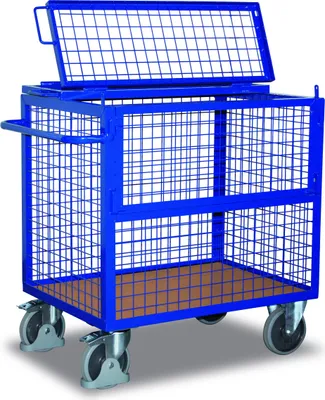 Produktbild von Drahtkastenwagen - Traglast 500 kg - 1.150 x 830 x 1.330 mm (HxBxT)