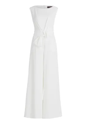 Produktbild von Vera Mont Damen Jumpsuit tailliert ärmellos U-Boot Ausschnitt Krepp Schrittlänge 84 cm Fussweite 76 cm