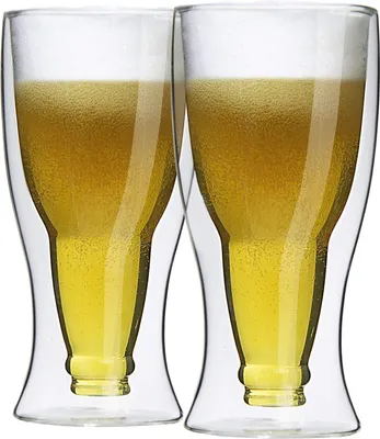 Produktbild von Doppelwandige Thermobiergläser - Set von 2 - Borosilikatglas - 350 ml