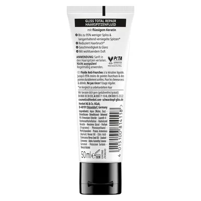 Produktbild hinten Gliss Kur Haarspitzenfluid Oil Nutritive mit Pflege Ölen 50ml