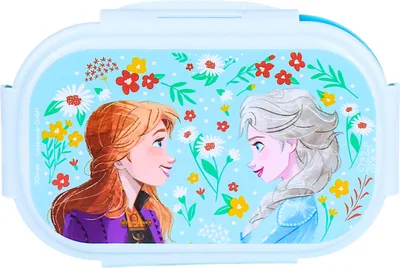 Produktbild von Frozen Brotdose -Elsa & Anna Lunch Box -Vesperdose mit 2 Fächern & Göffel-Messer