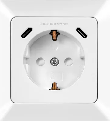 Produktbild von LogiLink Unterputz-Steckdose 1x CEE 7/3 2x USB-C PD weiß