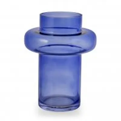 Immagine prodotto di H&H Vaso In Vetro Blu Cm 21