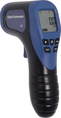 Produktbild von Professioneller digitaler Tachometer Drehzahlmesser, Handheld LCD Digital Laser Umdrehungsmesser Tachometer, Berührungsloser Drehzahlmesser, Drehzahlmesser, Reflektierendem Klebeband-Blau