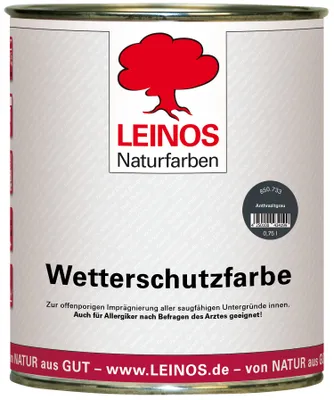 Produktbild von LEINOS Wetterschutzfarbe Anthrazitgrau 0,75 l für Holz außen, UV-beständig