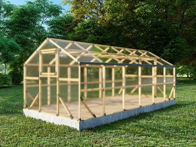 Produktbild von Holzgewächshaus 2.15 x 6 m – Gartengewächshaus aus Holz mit 4 mm Polycarbonat