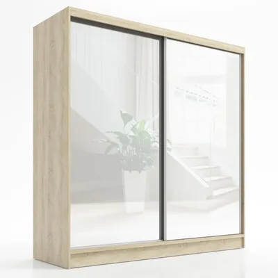 Productafbeelding van Schuifdeurkasten, 2 deuren, kast met spiegel, IRO, 200 cm (Sonoma)