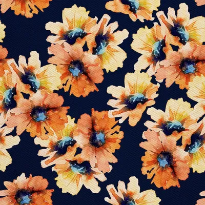 Produktbild von OUTDOOR DEKOSTOFFE OXFORD - Motiv gemalte Blumen 1 I DX143