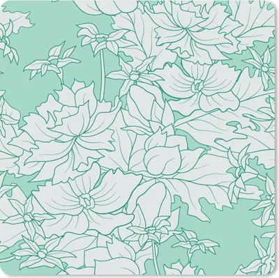 Produktbild von MuchoWow® Mauspad Mousepad Muster - Vintage - Blumen 20x20 cm - Mousepads - Maus Mat - Pad - Mausunterlage - Desk Mat - Bureauartikeln