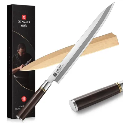 Yanagiba Sashimi-Messer 30 cm, X7Cr17MoV, einschneidig, Ebenholzgriff