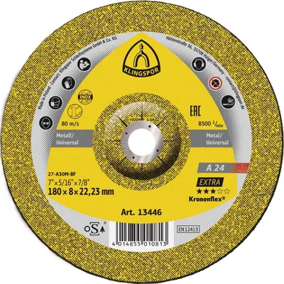 Obrázek produktu pro Hrubovací kotouč 180x8mm pro kovové kliky KLINGSPOR s otvorem 22,23mm