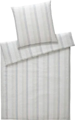 Produktbild von Loeschen elegante Bettwäsche-Garnitur Web-Seersucker Dueodde Farbe Rauchblau Größe 135x200+80x80