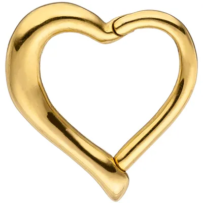 Produktbild von Segmentring Herz Edelstahl gold farben beschichtet Scharnier Ringstärke 1,2 mm