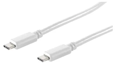 Zdjęcie produktu dla S/CONN 13-45156, 1,5 m, USB C, USB C, USB 3.2 Gen 2 (3.1 Gen 2), 10 Gbit/s, Biały