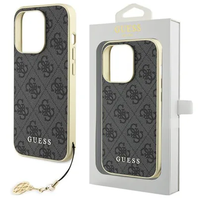 Produktbild von Guess GUHCP15LGF4GGR iPhone 15 Pro 6,1  grau/graues Hardcase 4G Charms Collection Handyhülle