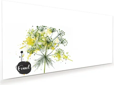 Produktbild von Glasbild 60x30cm in XXL für Wohnzimmer, Schlafzimmer Motiv Fennel Kunstwerk