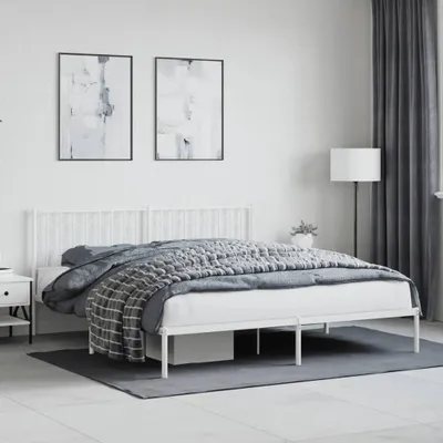 Immagine prodotto di Maison Exclusive - Letto con testiera in metallo bianco 183x213 cm
