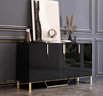 Image de Sideboard Bois Salon Buffet Meuble Commode Armoire Moderne Nouveau
