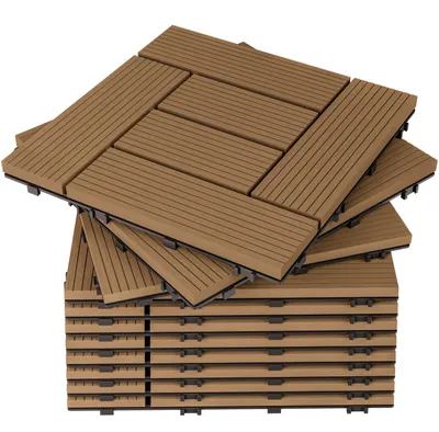 Produktbild von DEUBA® WPC Fliesen 30x30 cm Stecksystem Zuschneidbar Drainagesystem Terrasse Balkon Garten Klickfliesen Mosaik Terrakotta