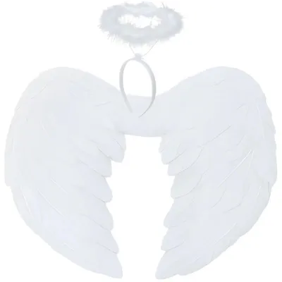 Image de Ruhhy 26479 Costume d'ange avec bandeau et auréole, blanc