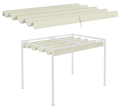 Obrázek produktu pro Střecha pergoly, odolný polyester, ochrana proti UV záření, krémová barva, 286 × 245 cm
