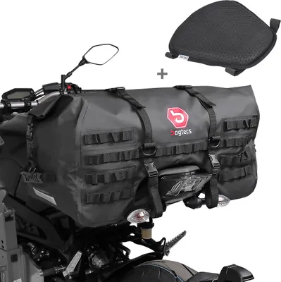 Image de Set sacoche arrière + coussin de selle pour chopper / moto custom ST6 CB38214