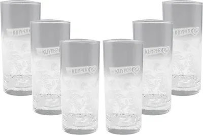 Produktbild von De Kuyper Longdrinkglas 6er Set Gläser mit Muster 0,2l