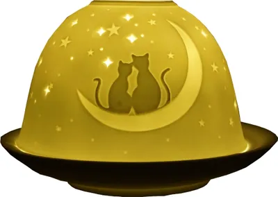 Produktbild von Dome Light Katzen mit Halbmond Teelicht Windlicht