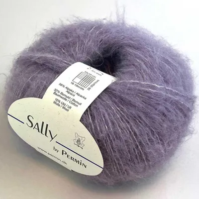 Immagine prodotto di Sally by Permin – Filato Fluffy Alpaca Superfine, Cotone e Merino (175m/50g) (02 viola chiaro)