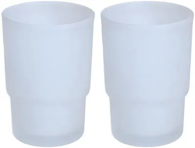 Produktbild von Zwei Glas-Tandbürstenbecher, praktische Ersatzbecher für Wandmontage, ideal für Badezimmer und Haushalt