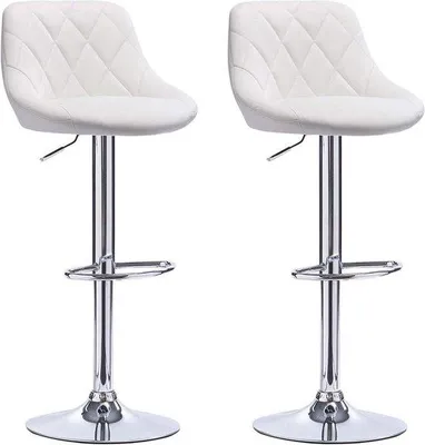 Obrázek produktu pro Ergonomická barová židle s opěrkou, bílá, výškově nastavitelná, 60–82 cm