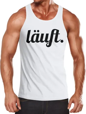 Produktbild von Herren Tanktop läuft Muskelshirt Tank-Top Muscle Shirt Achselshirt Moonworks® weiß M