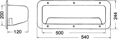 Zdjęcie produktu dla Półka boczna ABS biała w. Siatka 540 x 244 x 120 mm, 1 szt