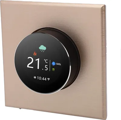 Zdjęcie produktu dla Inteligentny pokrętło termostatu WiFi Kolorowy cyfrowy wyświetlacz Regulator temperatury do wodnego systemu ogrzewania podłogowego Wsparcie dla Tuya Gold